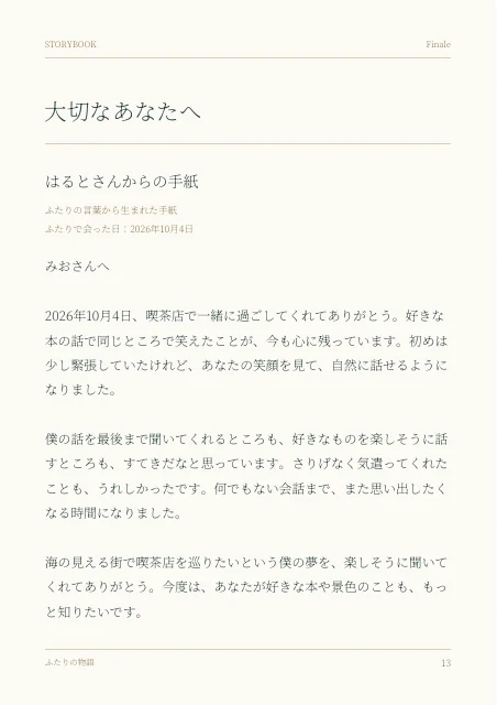 Finaleの手紙のPDFサンプル
